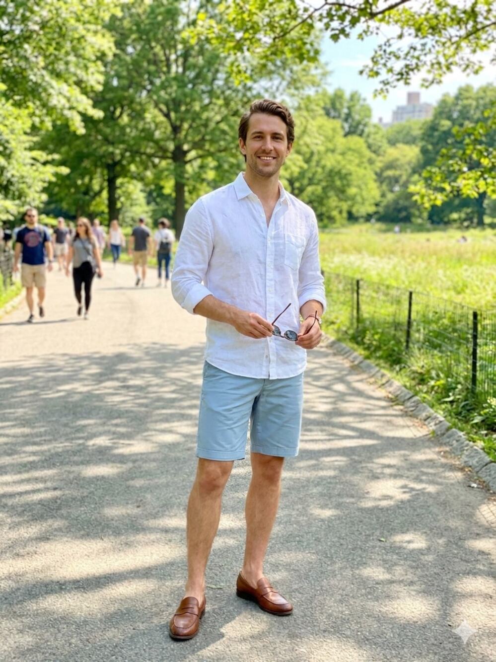 Theory Men's Zaine Shorts Light Blue Size 32 EUC Slim Fit